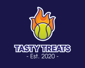 Flaming Tennis Ball logo design