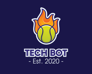 Flaming Tennis Ball logo design