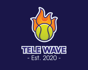 Flaming Tennis Ball logo design