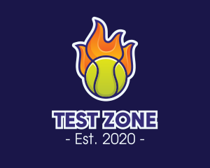 Flaming Tennis Ball logo design