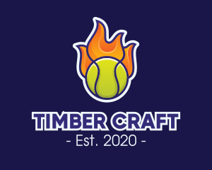 Flaming Tennis Ball logo design