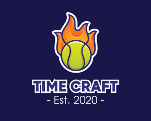 Flaming Tennis Ball logo design