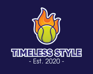 Flaming Tennis Ball logo design