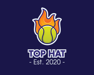 Flaming Tennis Ball logo design