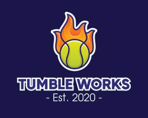 Flaming Tennis Ball logo design