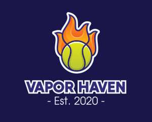 Flaming Tennis Ball logo design