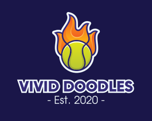 Flaming Tennis Ball logo design