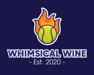 Flaming Tennis Ball logo design