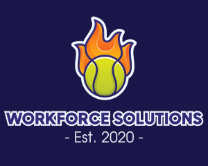 Flaming Tennis Ball logo design