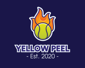 Flaming Tennis Ball logo design