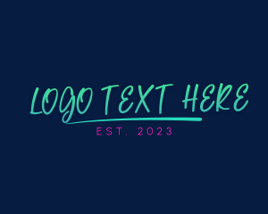 Handwriting - Neon Handwriting Stroke logo design