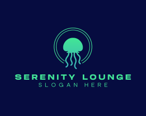 Ocean Swimming Jellyfish Logo