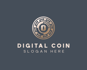 Cryptocurrency Digital Letter D logo design