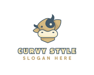 Cartoon Dairy Cow logo design