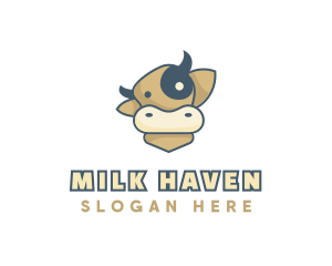 Cartoon Dairy Cow logo