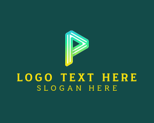 Video Player Letter P logo