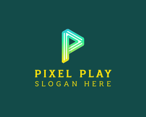 Video Player Letter P logo