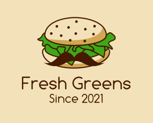 Brown Burger Mustache logo