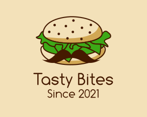 Brown Burger Mustache logo design