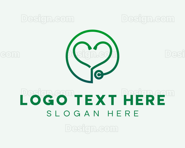 Medical Heart Stethoscope Logo