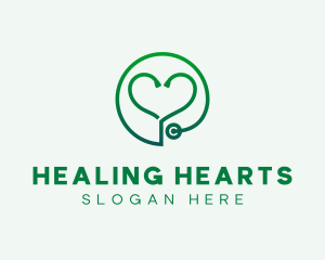 Medical Heart Stethoscope logo design