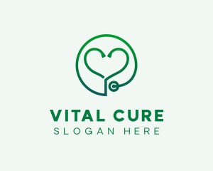 Medical Heart Stethoscope logo design