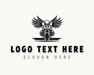 Skull Biker Gang Wings logo