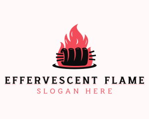 Flame Roast Pork logo design