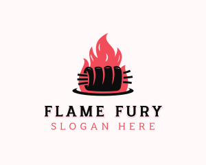 Flame Roast Pork logo design