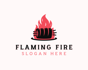 Flame Roast Pork logo design