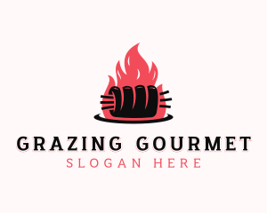 Flame Roast Pork logo design