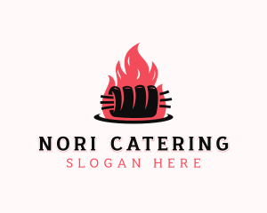 Flame Roast Pork logo design