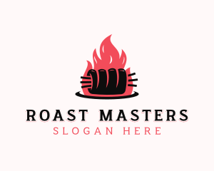 Flame Roast Pork logo design