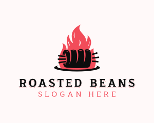 Flame Roast Pork logo design