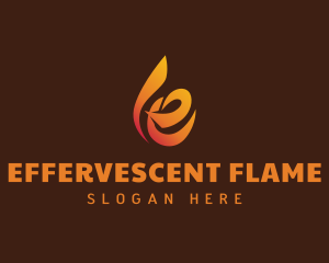 Flame Letter E logo design