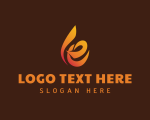 Identity - Flame Letter E logo design