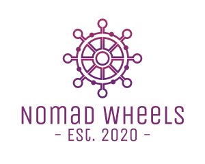 Marine Wheel Helm Technology logo design