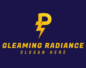 Lightning Power Letter P logo