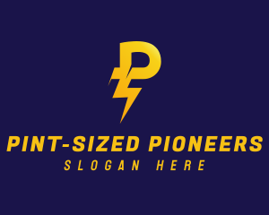 Lightning Power Letter P logo design