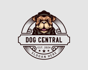 Dog Bulldog Suit logo design