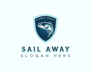 Marine Sailing Fisherman logo design