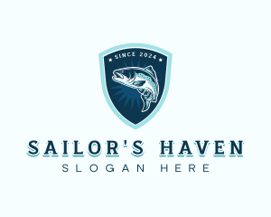 Marine Sailing Fisherman logo design