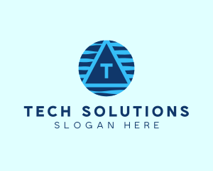 Cyber Tech Triangle logo design