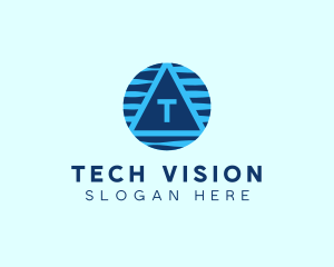 Cyber Tech Triangle logo design