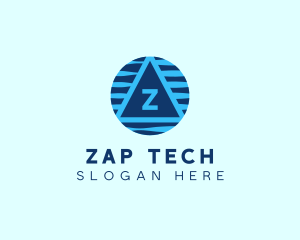 Cyber Tech Triangle logo design