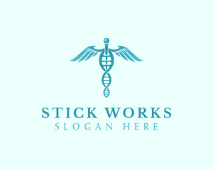 Medical Caduceus Wings Logo