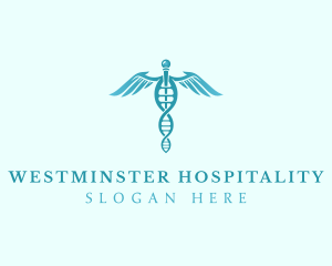 Medical Caduceus Wings logo design