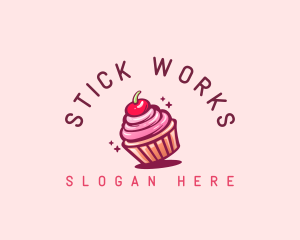 Sugar Cherry Cupcake Toppings logo design