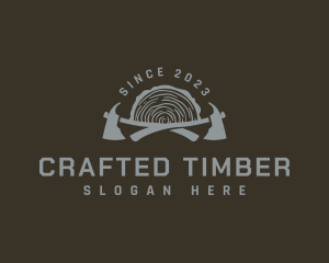 Axe Lumberjack Log logo design