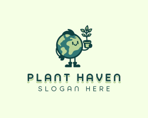 Planet Earth Plant logo design